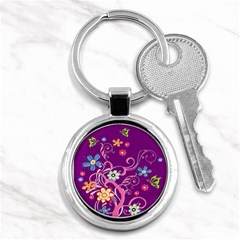 Flowery Flower Key Chain (round)