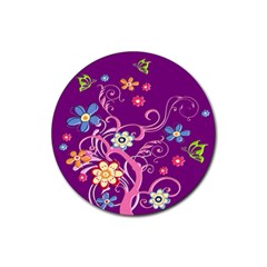 Flowery Flower Drink Coasters 4 Pack (round)