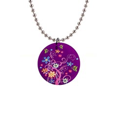 Flowery Flower Button Necklace