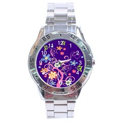 Flowery Flower Stainless Steel Watch