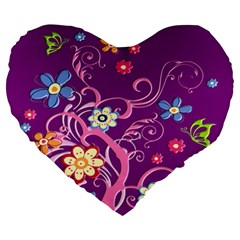 Flowery Flower 19  Premium Heart Shape Cushion