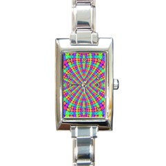 Many Circles Rectangular Italian Charm Watch