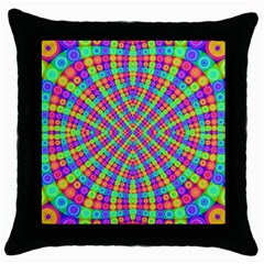 Many Circles Black Throw Pillow Case