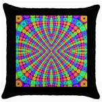 Many Circles Black Throw Pillow Case Front