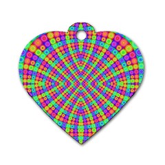 Many Circles Dog Tag Heart (one Sided)  by SaraThePixelPixie