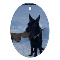 Snowy Gsd Oval Ornament by StuffOrSomething