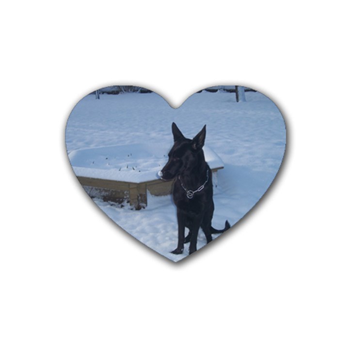 Snowy Gsd Drink Coasters (Heart)