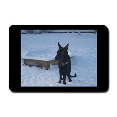 Snowy Gsd Small Door Mat by StuffOrSomething