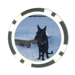 Snowy Gsd Poker Chip by StuffOrSomething