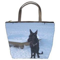 Snowy Gsd Bucket Handbag