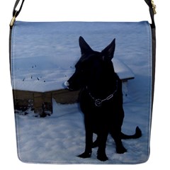 Snowy Gsd Flap Closure Messenger Bag (small) by StuffOrSomething