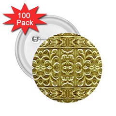 Gold Plated Ornament 2 25  Button (100 Pack)