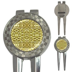 Gold Plated Ornament Golf Pitchfork & Ball Marker