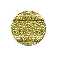 Gold Plated Ornament Magnet 3  (round)