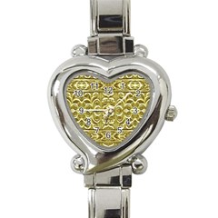 Gold Plated Ornament Heart Italian Charm Watch  by dflcprints