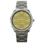 Gold Plated Ornament Sport Metal Watch Front