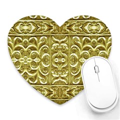 Gold Plated Ornament Mouse Pad (heart) by dflcprints