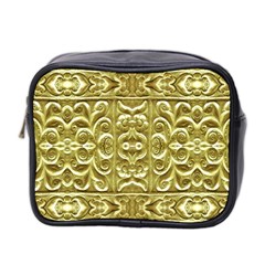 Gold Plated Ornament Mini Travel Toiletry Bag (two Sides) by dflcprints