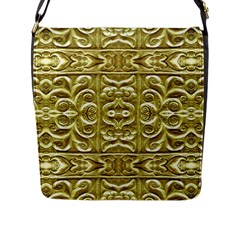 Gold Plated Ornament Flap Closure Messenger Bag (large) by dflcprints