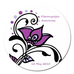 2015 Awareness Day Magnet 5  (round) by FunWithFibro