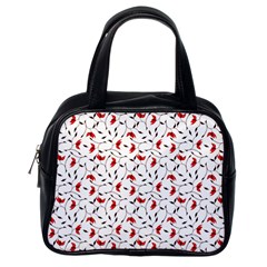 Delicate Red Flower Pattern Classic Handbag (one Side)