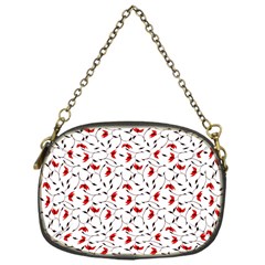 Delicate Red Flower Pattern Chain Purse (one Side) by CreaturesStore