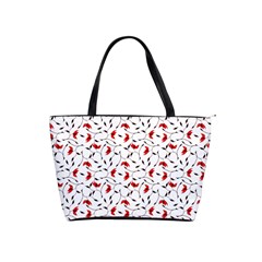 Delicate Red Flower Pattern Large Shoulder Bag