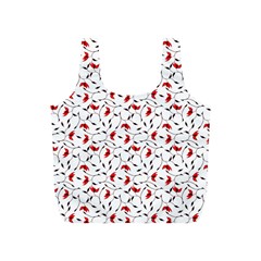 Delicate Red Flower Pattern Reusable Bag (s)