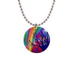 Rainbow Moon Button Necklace