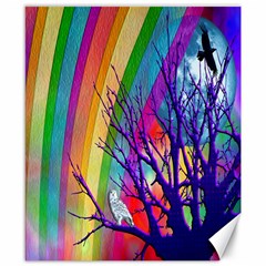 Rainbow Moon Canvas 8  X 10  (unframed) by SaraThePixelPixie