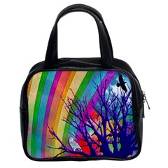 Rainbow Moon Classic Handbag (two Sides) by SaraThePixelPixie