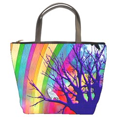 Rainbow Moon Bucket Handbag