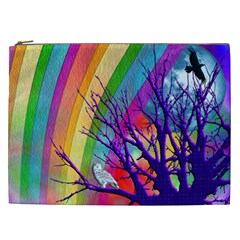 Rainbow Moon Cosmetic Bag (xxl) by SaraThePixelPixie