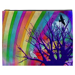 Rainbow Moon Cosmetic Bag (xxxl) by SaraThePixelPixie