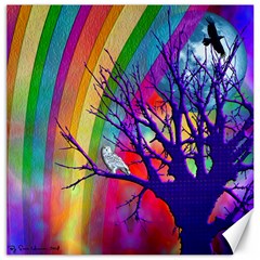 Rainbow Moon Canvas 16  X 16  (unframed) by SaraThePixelPixie