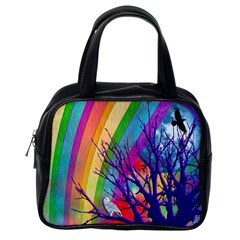 Rainbow Moon Classic Handbag (one Side)