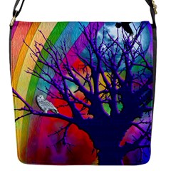 Rainbow Moon Flap Closure Messenger Bag (small) by SaraThePixelPixie