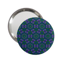 Retro Flower Pattern  Handbag Mirror (2 25 ) by SaraThePixelPixie