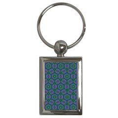 Retro Flower Pattern  Key Chain (rectangle)