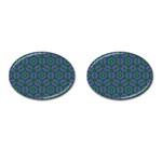 Retro Flower Pattern  Cufflinks (Oval) Front(Pair)