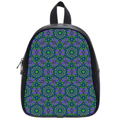 Retro Flower Pattern  School Bag (small)