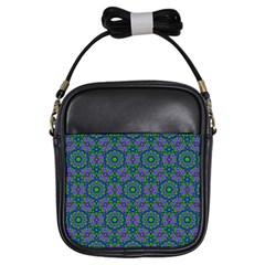 Retro Flower Pattern  Girl s Sling Bag