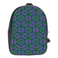 Retro Flower Pattern  School Bag (xl)