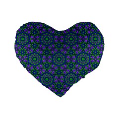 Retro Flower Pattern  16  Premium Heart Shape Cushion  by SaraThePixelPixie