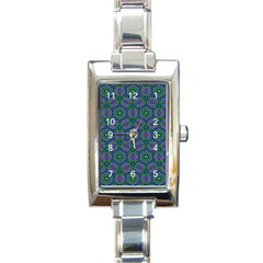 Retro Flower Pattern  Rectangular Italian Charm Watch