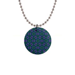 Retro Flower Pattern  Button Necklace