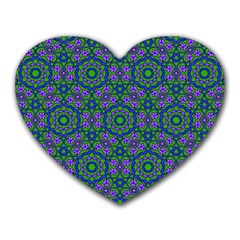 Retro Flower Pattern  Mouse Pad (heart)