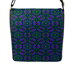 Retro Flower Pattern  Flap Closure Messenger Bag (large)