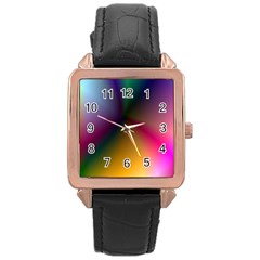 Prism Rainbow Rose Gold Leather Watch 