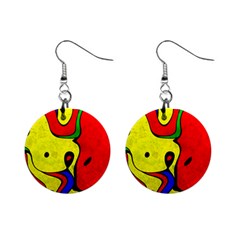 Abstract Mini Button Earrings